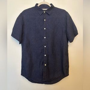 Banana Republic 100% Linen Slim Fit Short-Sleeve Button Down (Small)